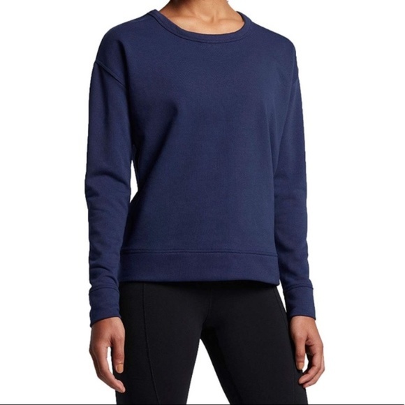 Nike Blue Open Back Crew neck Sweater NWT Medium - Picture 2 of 8